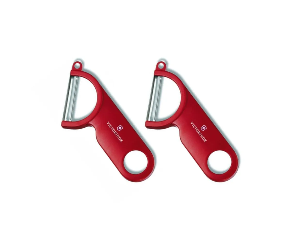VICTORINOX 2'li Kırmızı Eğik Meyve Sebze Soyacağı 7.6073 Kırmızı Çelik
