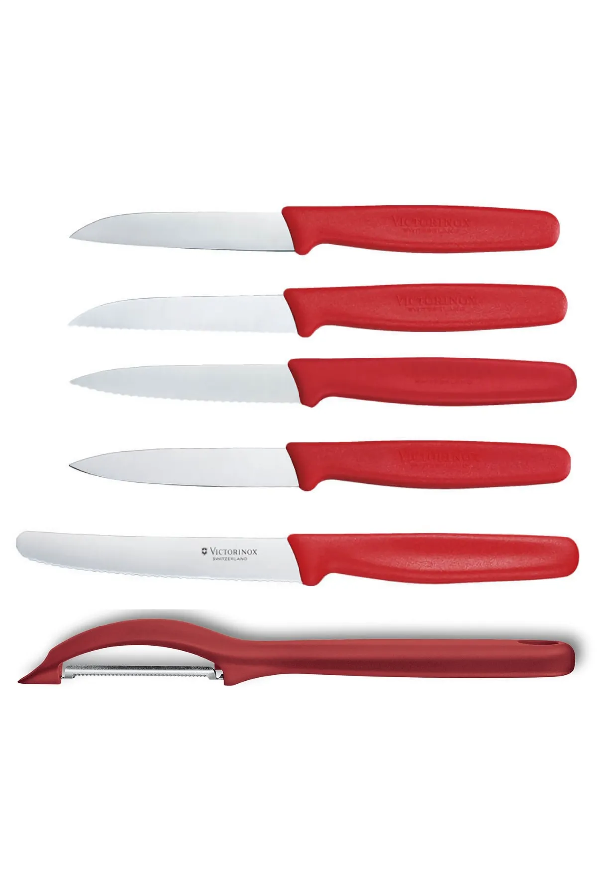 VICTORINOX Kırmızı 6 Li Büyük Soyma Seti