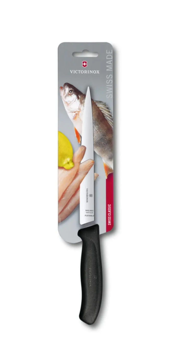 VICTORINOX Blisterli Fileto Bıçağı 20 Cm Siyah