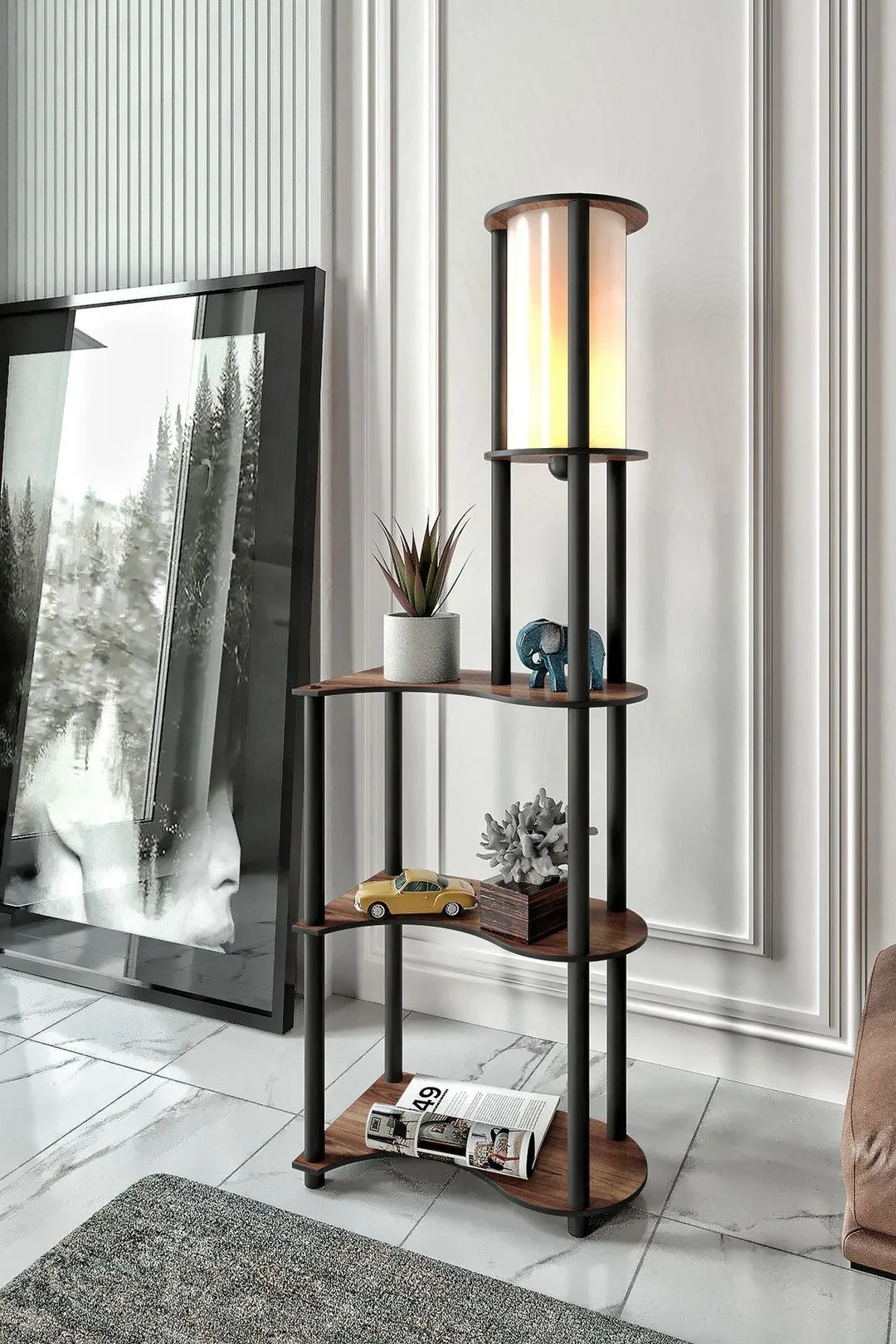 Ravilo Estilo Dekoratif Raflı Lambader