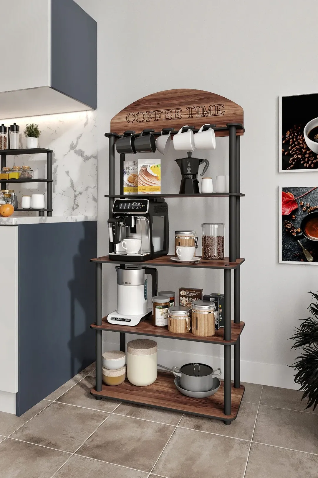 Ravilo Coffee Time Dekoratif Kahve Standı Çok Amaçlı Dolap