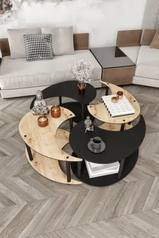 Ravilo Yin Yang 4'lü Orta Sehpa 90 cm