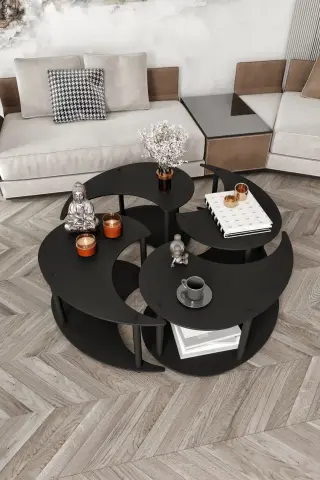 Ravilo Yin Yang 4'lü Orta Sehpa 90 cm