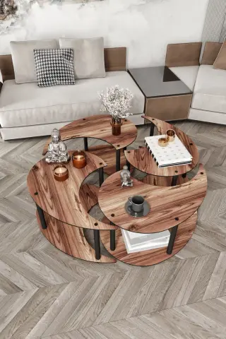 Ravilo Yin Yang 4'lü Orta Sehpa 90 cm