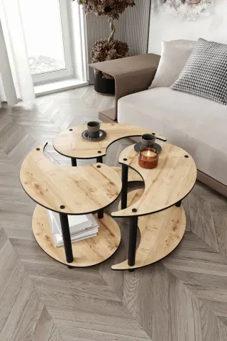 Ravilo Yin Yang 3'lü Orta Sehpa