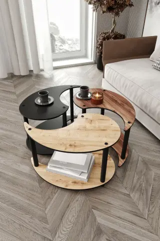 Ravilo Yin Yang 3'lü Orta Sehpa