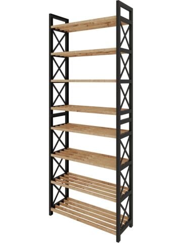 Ravilo Çok Amaçlı Dekoratif Banyo Rafı 8 Katlı Meşe