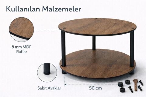 Ravilo Luna Yuvarlak Orta Sehpa