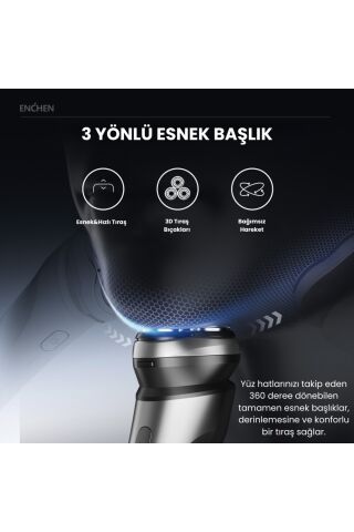 Blackstone Max Siyah Çift Yönlü Kavisli Bıçaklı Şarjlı Islak-Kuru Tıraş Makinesi