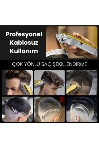 Boost 3 Gold Ayarlanabilir Başlıklı Dijital Göstergeli Şarjlı Profesyonel Saç Kesim Makinesi