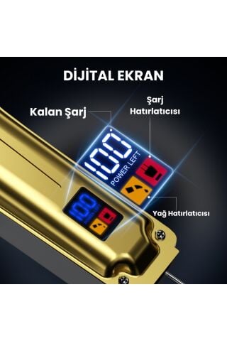 Boost 3 Gold Ayarlanabilir Başlıklı Dijital Göstergeli Şarjlı Profesyonel Saç Kesim Makinesi