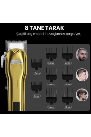 Boost 3 Gold Ayarlanabilir Başlıklı Dijital Göstergeli Şarjlı Profesyonel Saç Kesim Makinesi