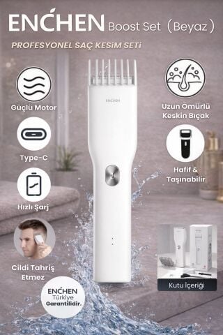 Boost Beyaz Taşınabilir Şarjlı Saç Kesim Seti