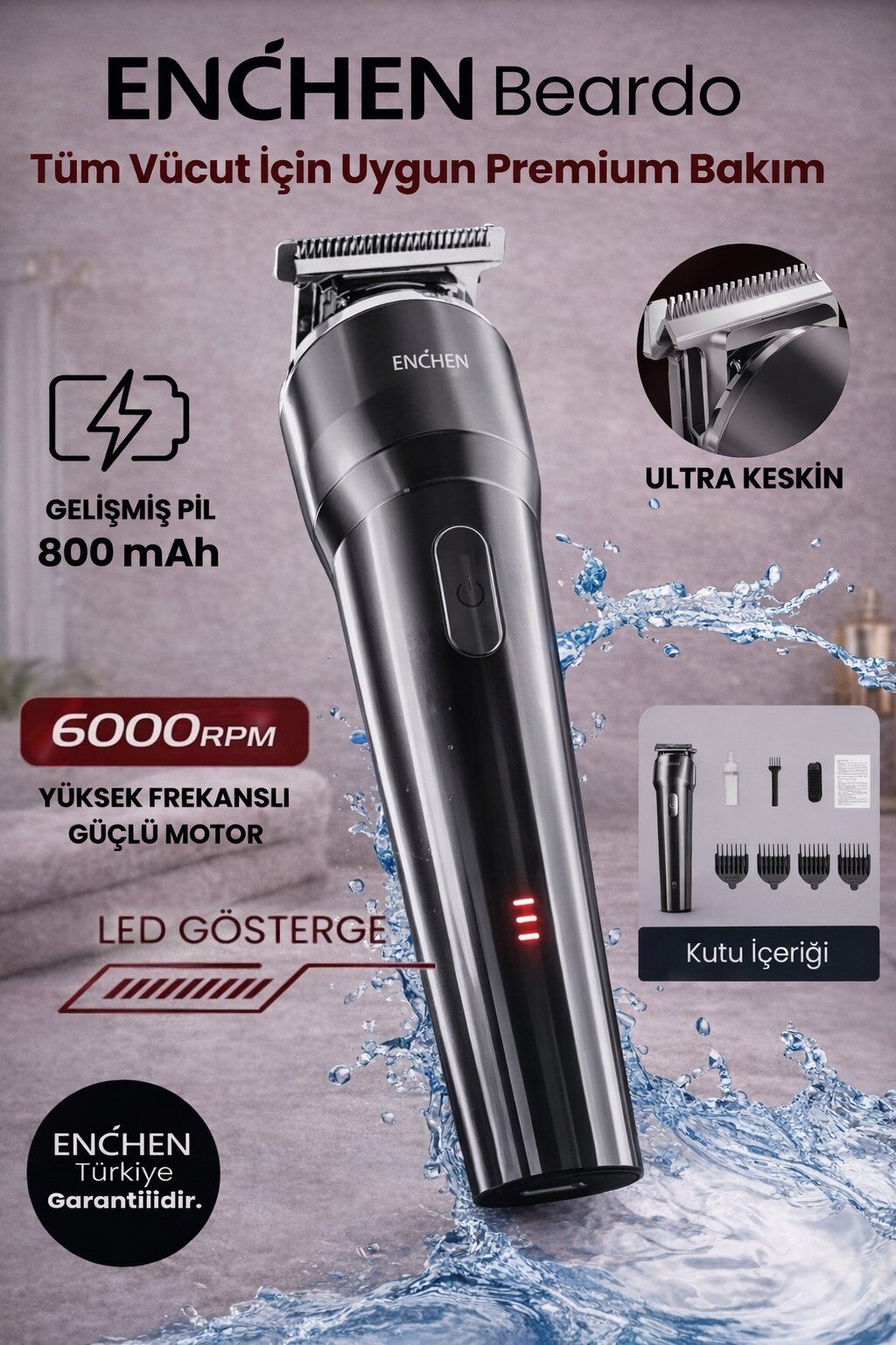 Beardo Çok Fonksiyonlu Tüm Vücut İçin Uygun Şarjlı Saç ve Tıraş Makinesi