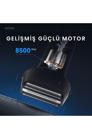 MS001 Siyah Dijital Ekranlı Ultra Yakın Kesim Folyo Başlıklı Şarjlı Tıraş Makinesi