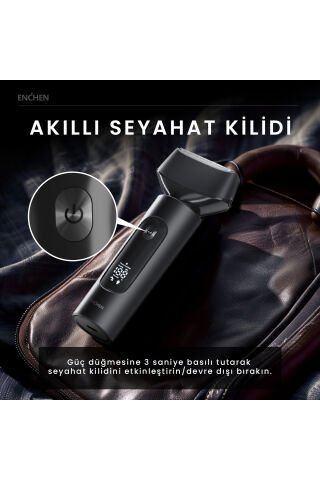 MS001 Siyah Dijital Ekranlı Ultra Yakın Kesim Folyo Başlıklı Şarjlı Tıraş Makinesi