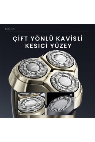 Steel 3S Gold Çift Yönlü Kavisli Bıçaklı Dijital Ekranlı Suya Dayanıklı Şarjlı Tıraş Makinesi