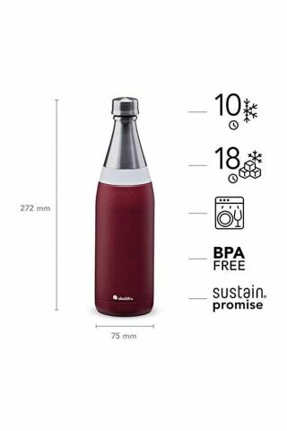 Fresco Thermavac Water Bottle 0.6l Burgundy Red Unisex Matara