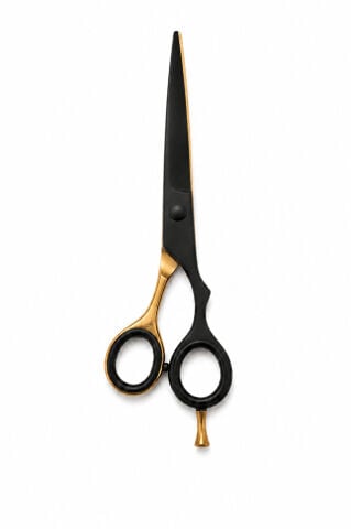 Profesyonel Barber & Kuaför Makası 6'' – Mat Siyah & Gold Özel Seri