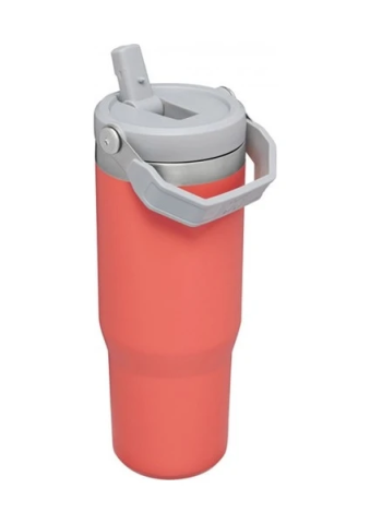 Stanley The IceFlow Flip Straw Pipetli Termos Bardak 0,89 LT Açık Mercan