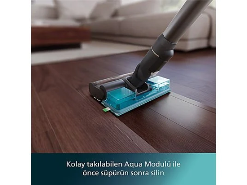 Philips 7000 Serisi Kablosuz Dikey Süpürge, PowerCylone12, Aqua Modülü, Zemin Algılama , XC7057/01