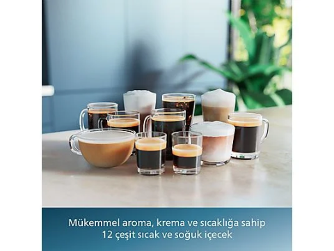 Philips LatteGo Tam Otomatik Espresso Makinesi, 12 Sıcak ve Soğuk İçecek, Silent Brew, EP4446/70