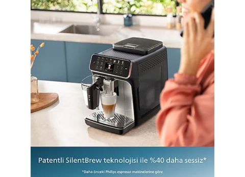 Philips LatteGo Tam Otomatik Espresso Makinesi, 12 Sıcak ve Soğuk İçecek, Silent Brew, EP4446/70