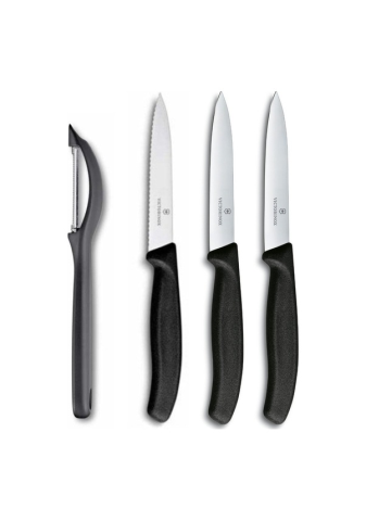 VICTORINOX Soyacak, Soyma Ve Domates Bıçağı Seti Siyah