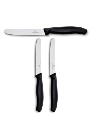 VICTORINOX Paslanmaz Çelik Özel Siyah Domates Bıçağı Seti 6.7833 3 Adet Siyah