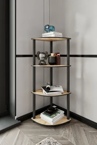 Ravilo 4 Katlı Dekoratif Köşe Kitaplık