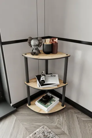 Ravilo 3 Katlı Dekoratif Köşe Kitaplık