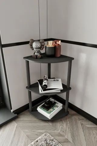 Ravilo 3 Katlı Dekoratif Köşe Kitaplık