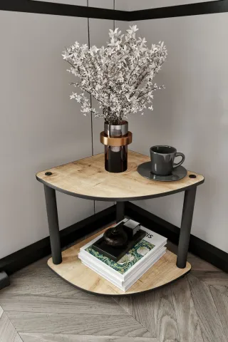 Ravilo 2 Katlı Dekoratif Köşe Kitaplık