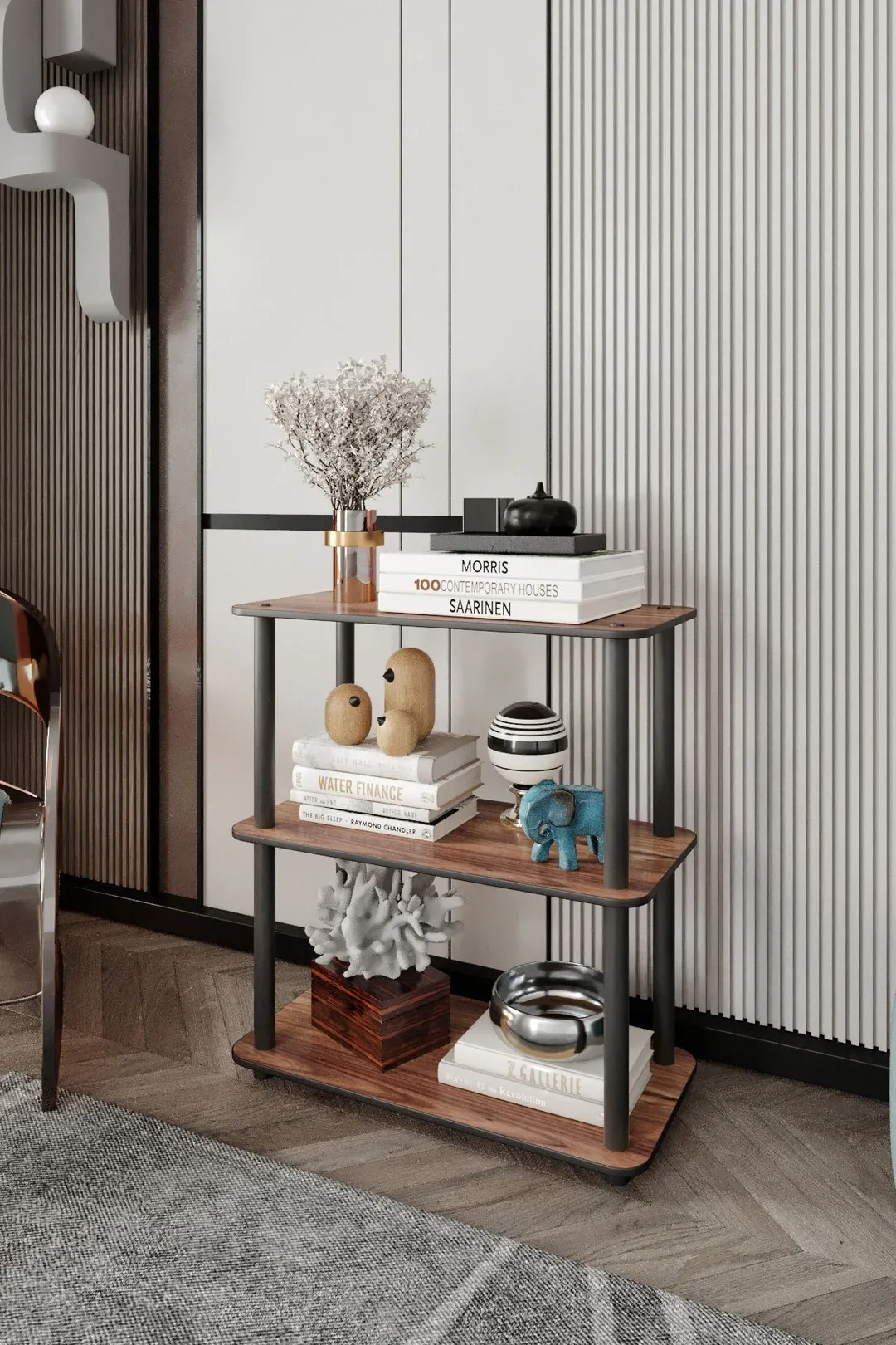 Ravilo 3 Katlı Dekoratif Diktörtgen Kitaplık