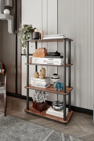 Ravilo 4 Katlı Dekoratif Diktörtgen Kitaplık