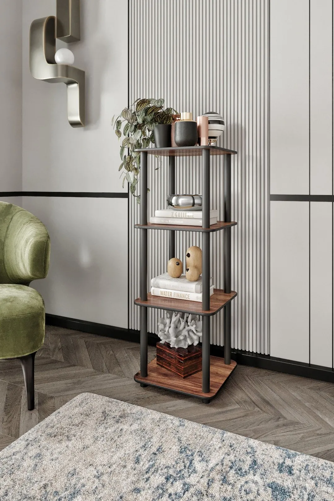 Ravilo 4 Katlı Dekoratif Kare Kitaplık