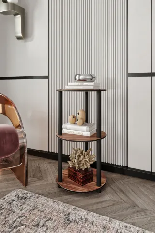 Ravilo 3 Katlı Dekoratif Yuvarlak Kitaplık