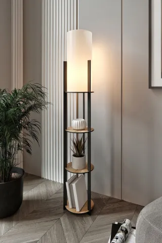 Ravilo Radiante Yuvarlak Raflı Lambader