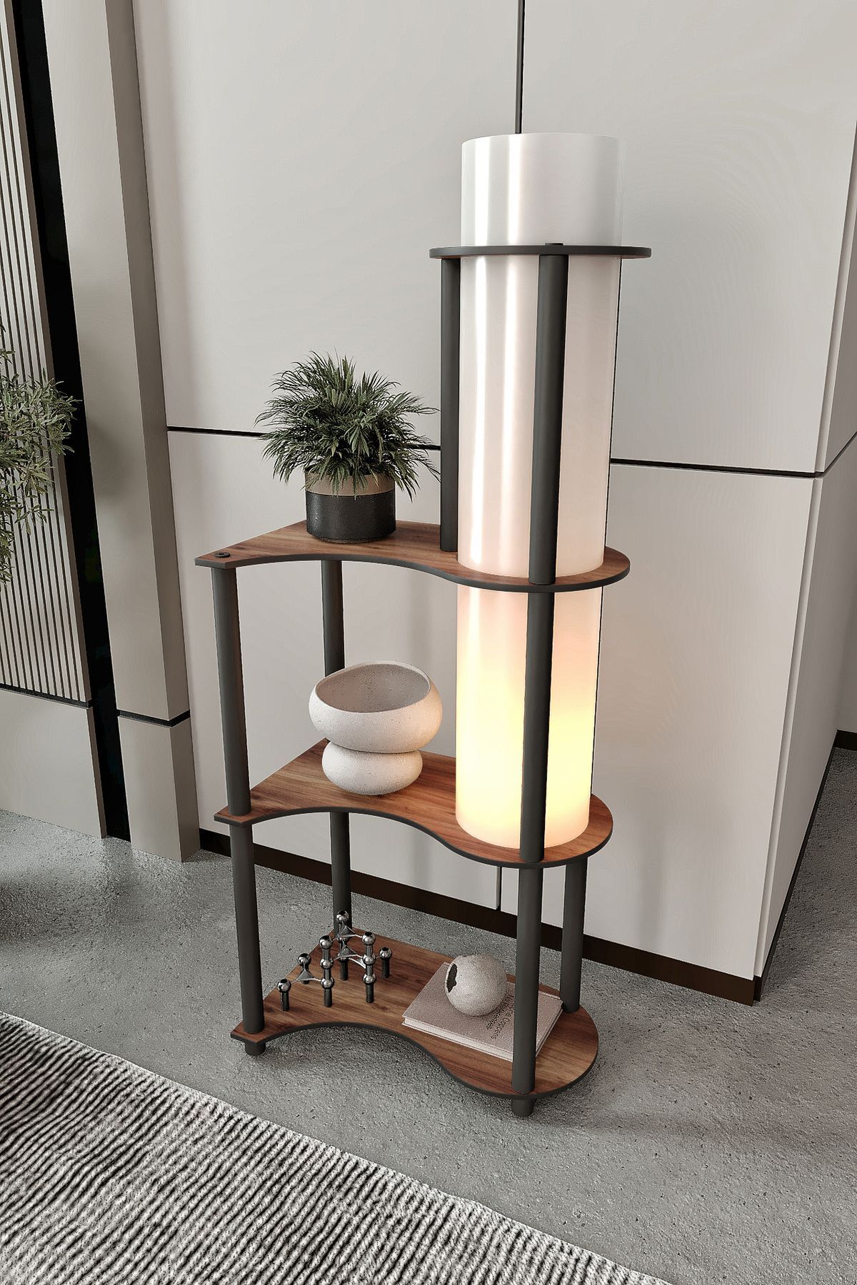 Ravilo Estilo Dor Dekoratif Raflı Lambader