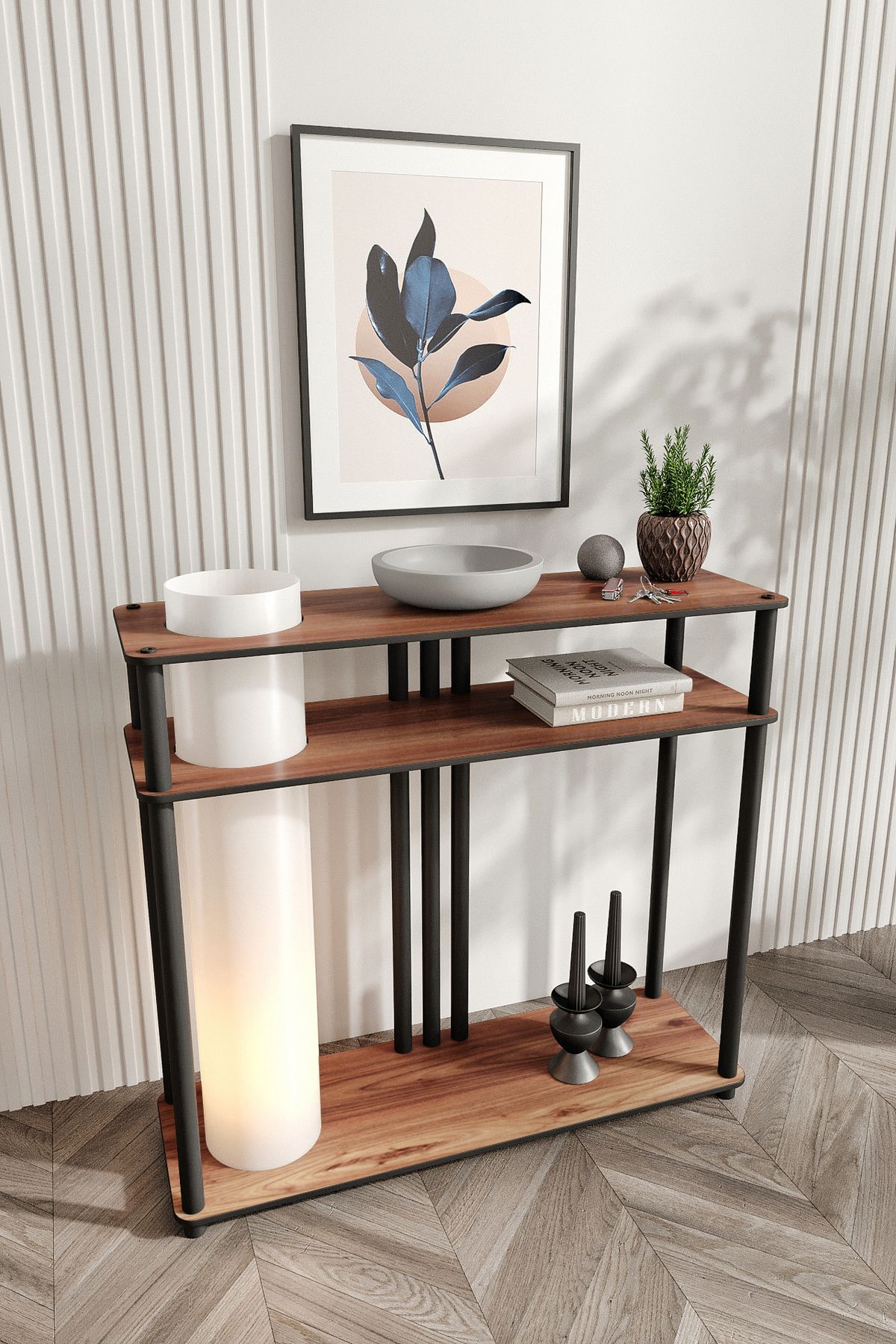 Ravilo Garcia Dresuar Dekoratif Raflı Lambader