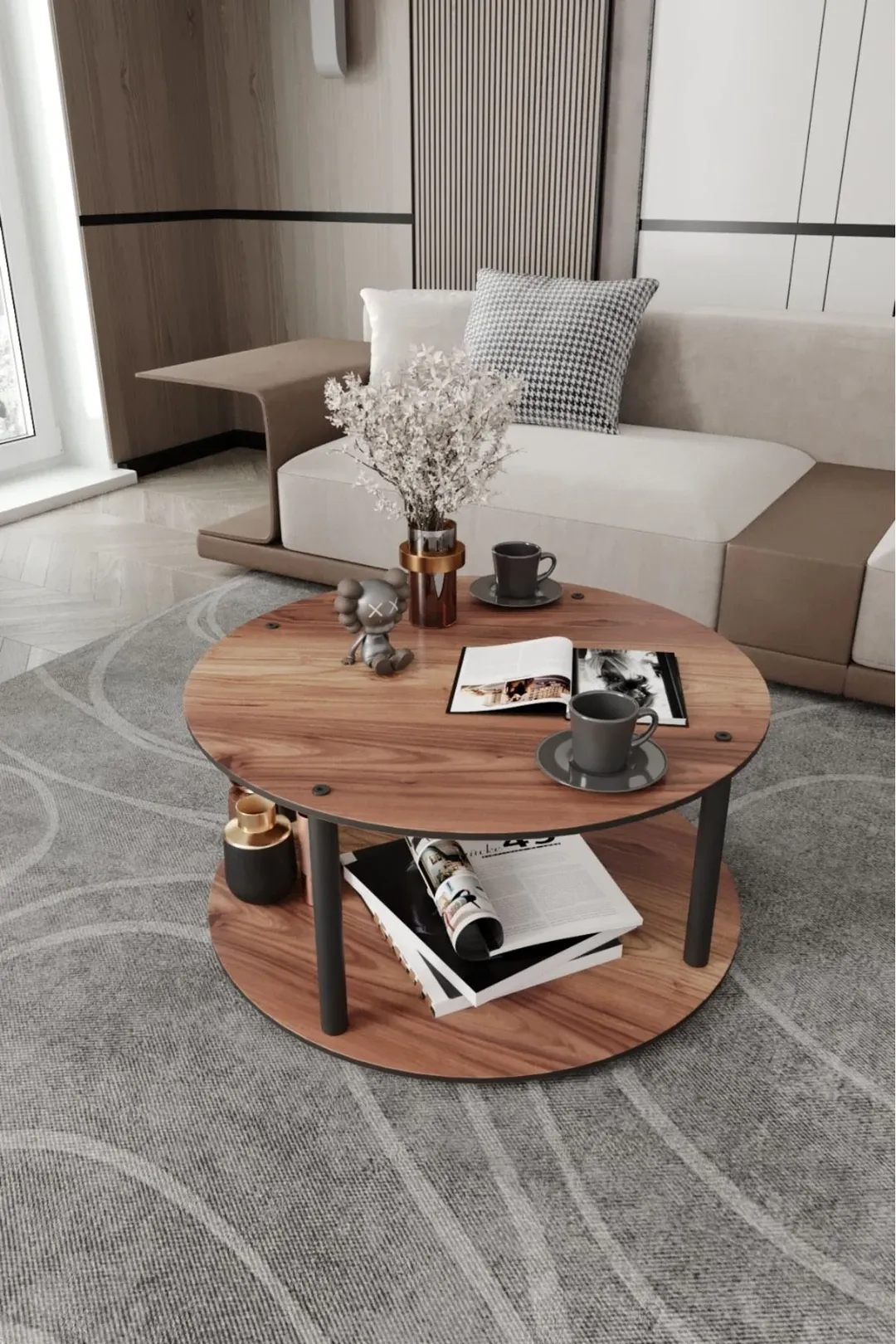 Ravilo Masivo Yuvarlak Orta Sehpa