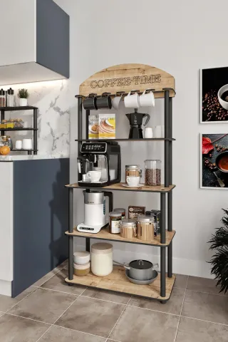 Ravilo Coffee Time Dekoratif Kahve Standı Çok Amaçlı Dolap