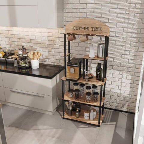 Ravilo Coffee Time Dekoratif Kahve Standı Çok Amaçlı Dolap