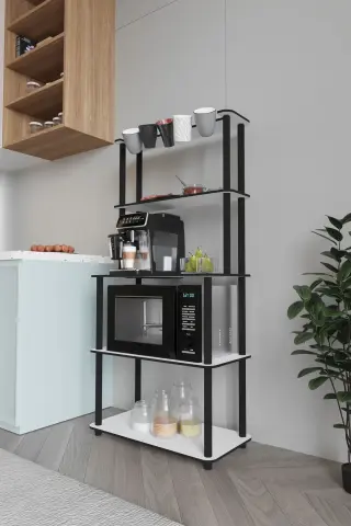 Ravilo Mikrodalga Kahve Standı Çok Amaçlı 4 Katlı Raf