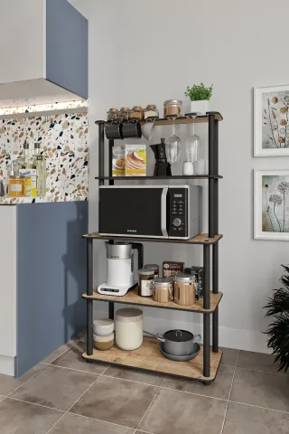 Ravilo Mikrodalga Kahve Standı Çok Amaçlı 4 Katlı Raf