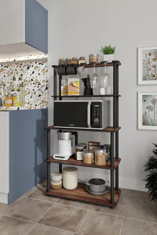 Ravilo Mikrodalga Kahve Standı Çok Amaçlı 4 Katlı Raf