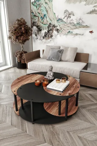 Ravilo Yin Yang 4'lü Orta Sehpa