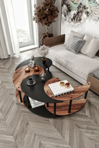 Ravilo Yin Yang 4'lü Orta Sehpa