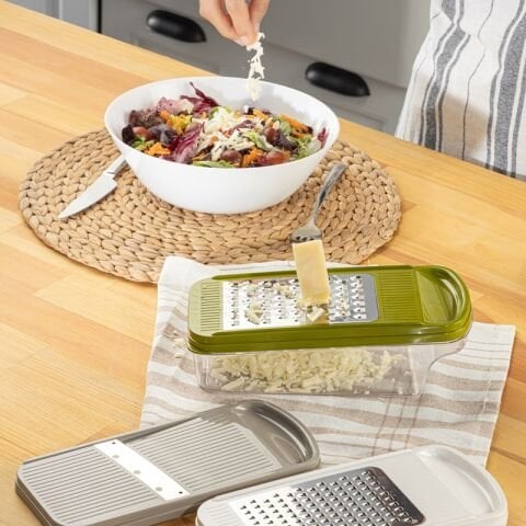 Ceronni 3lü Stronger Rende Seti Yeşil Beyaz Bej