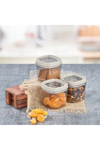 Ceronni Bonny Erzak Saklama Kabı 12Li Set 1,8 Lt 1 Lt 600 ml Bej